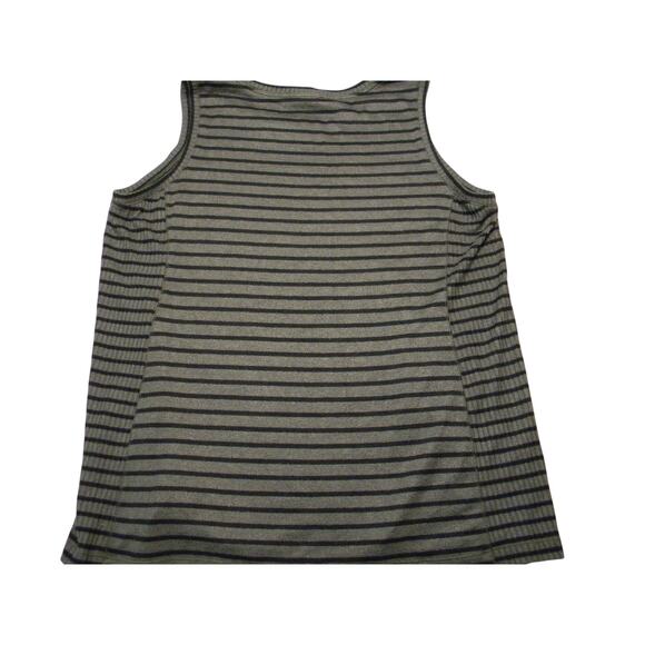 Chico's Zenergy Sleeveless Striped Top Gray Black Size XL 3 Stretch Travel Knit - Picture 4 of 7